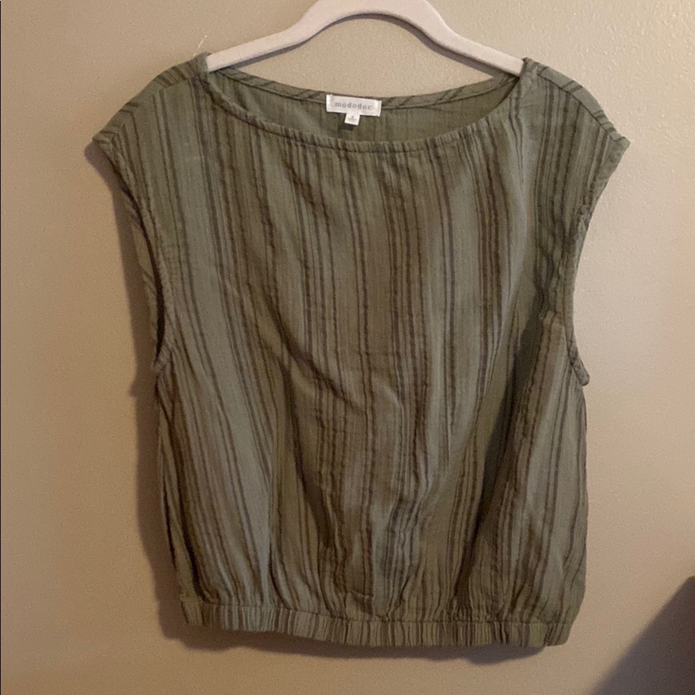 Green Striped Women's Top